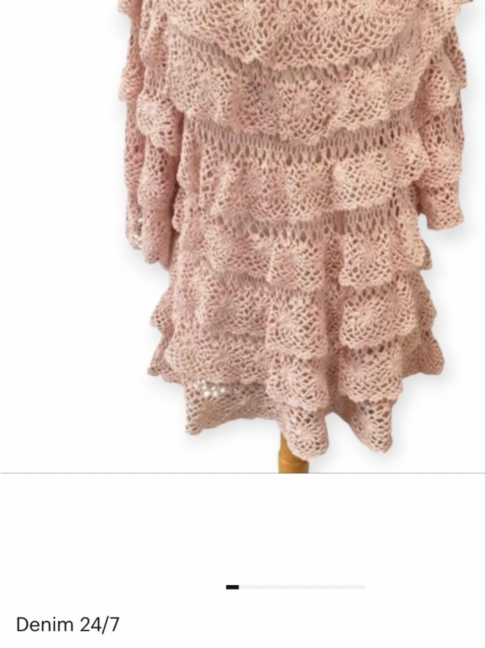 Denim&Co Pink Crochet Floral Lace Top - Picture 3 of 12